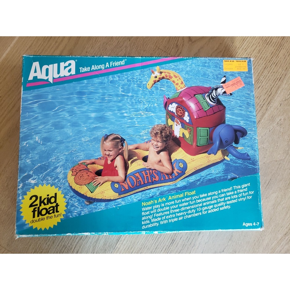Aqua Leisure Noah's Ark Animal Float 2-Kid Inflatable Pool Toy Vintage